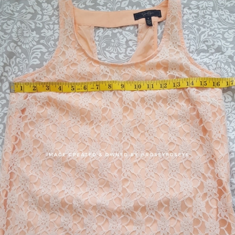 Jessica Simpson Peach/Pink Lace Pleated Tank Spring Summer Dress NWOT - Picture 5 of 7
